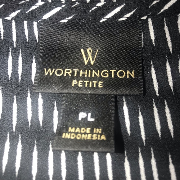 Worthington black and white camisole with front zipper size PL - Picture 3 of 3